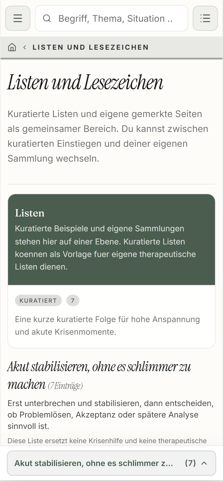 Ich bereite eine Sitzung oder Gruppe vor.