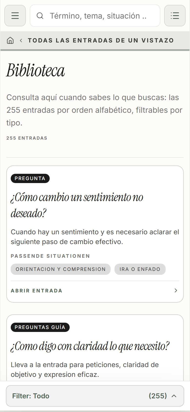 Marcus’Mind: Encontrar un término o un tema