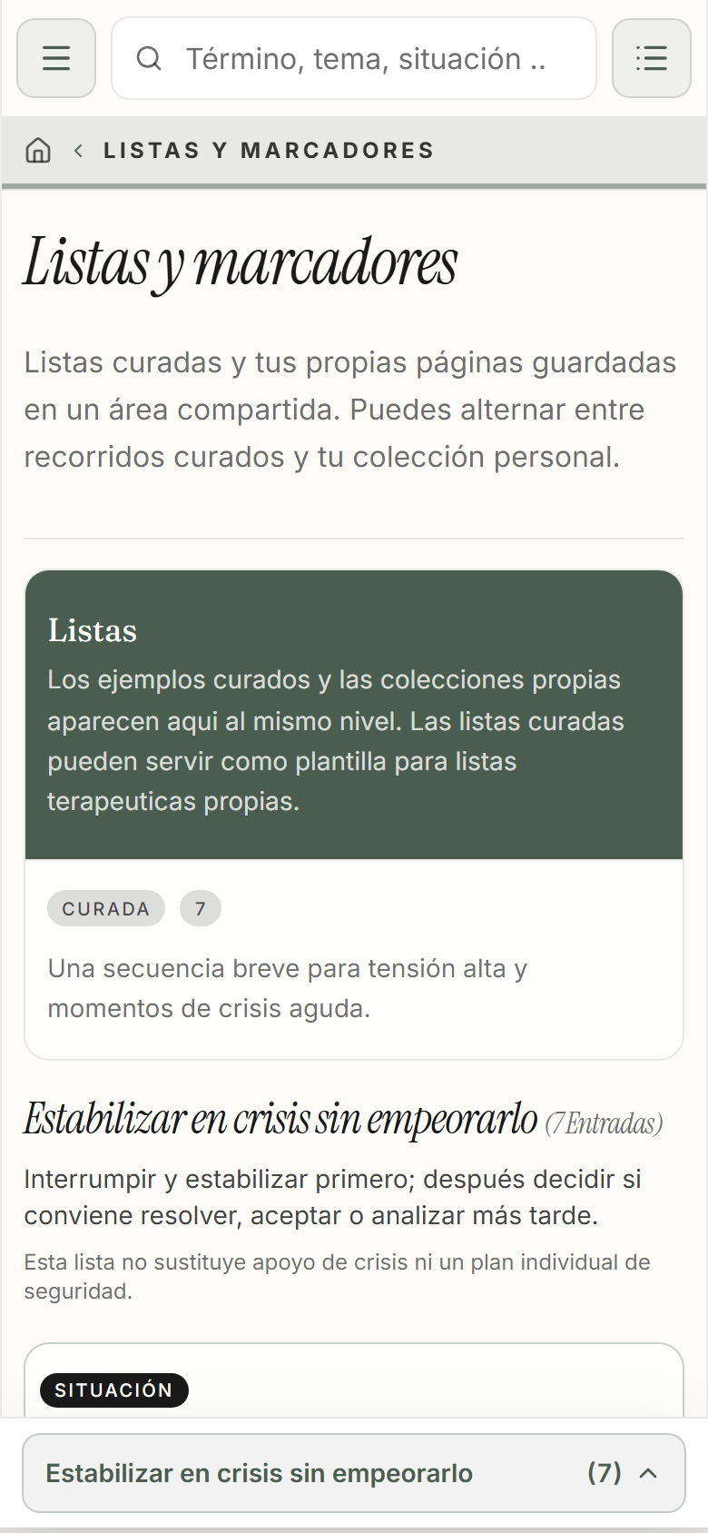 «Estoy preparando una sesión o un grupo».